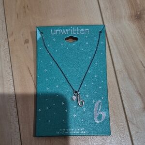 Brand New Macy's Unwritten Silver 'b' Initial Necklace